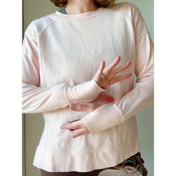 Sweaty Betty  Cotton After Class Longline Sweatshirt Pastel Pink Size Sm - Picture 7 of 10